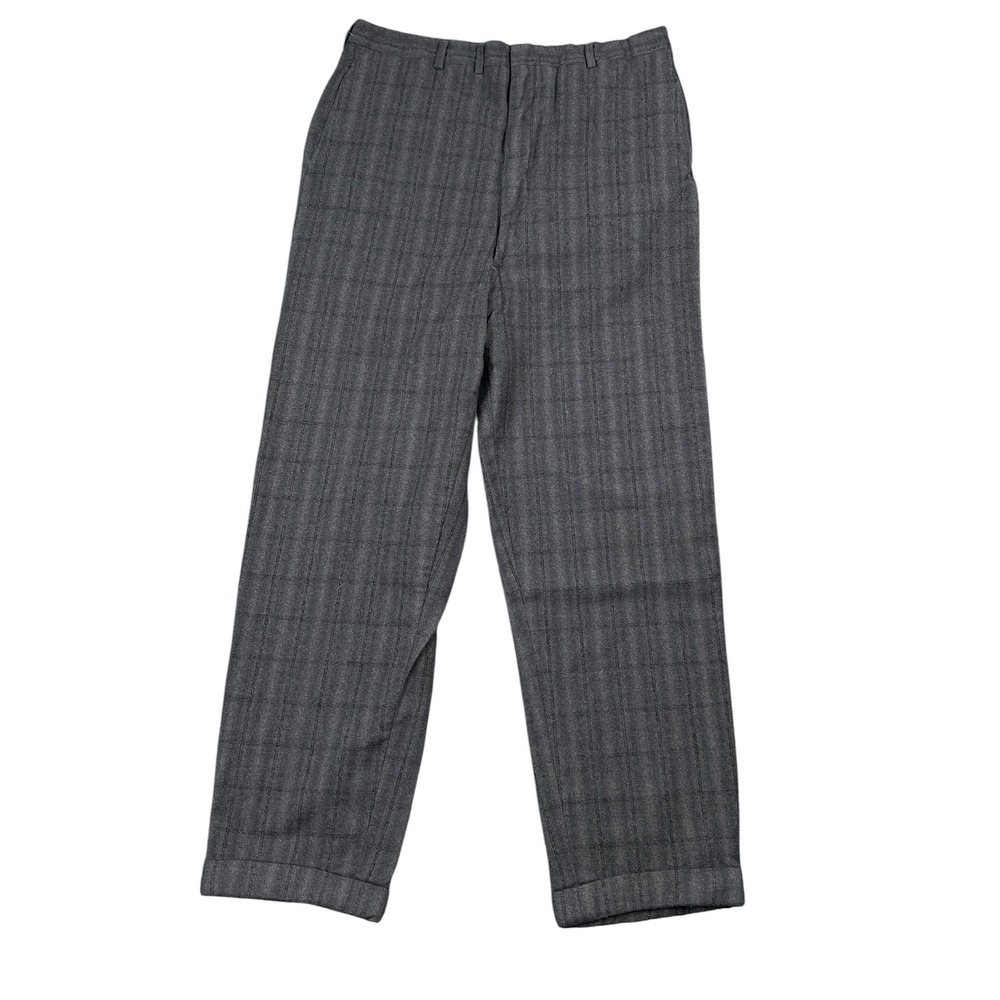 1950s men's droop loop pants 30X27 trousers rockabilly gray shadow windowpane